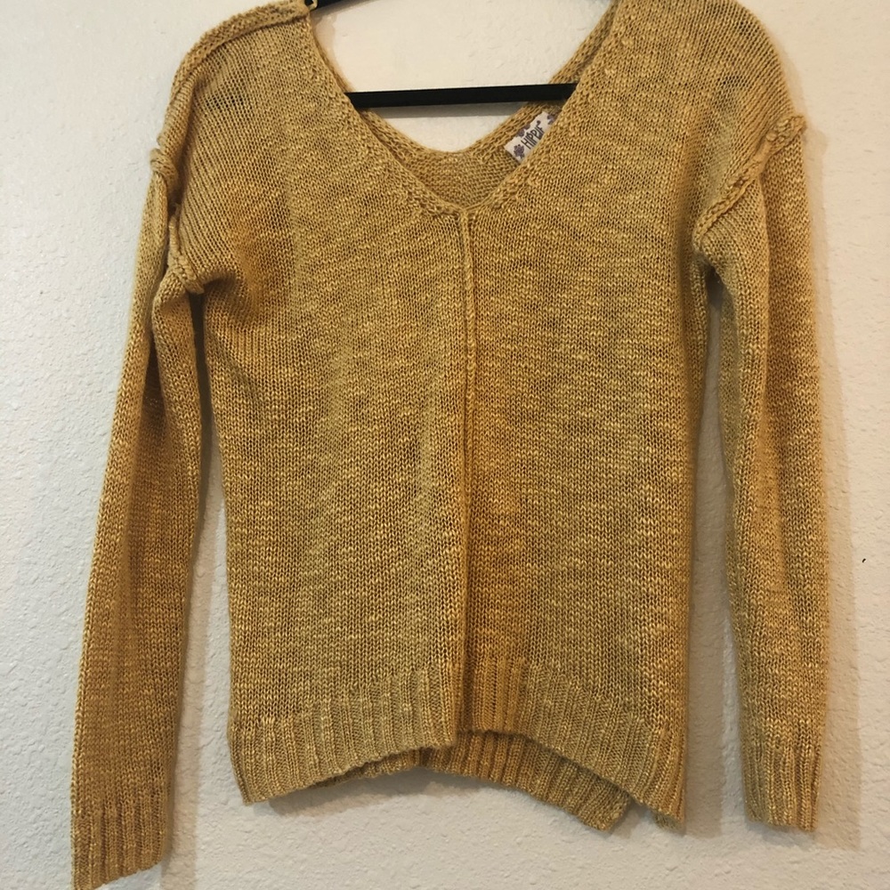 Knit yellow sweater